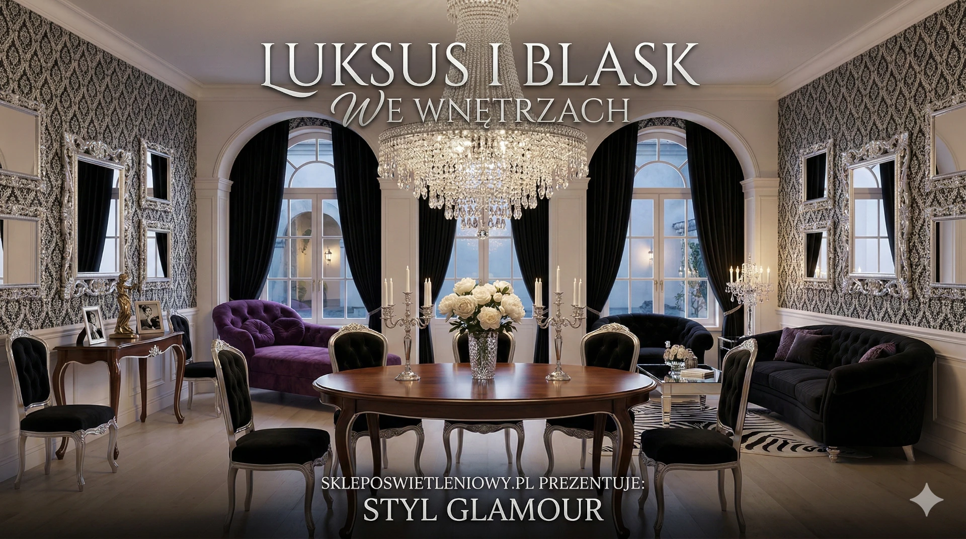 Wnętrza w stylu glamour