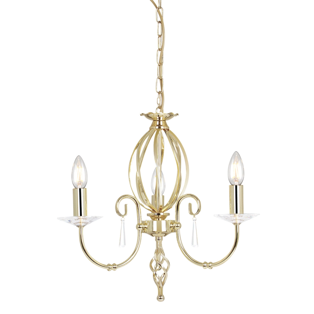 Aegean 3 żyrandol 3xE14 mosiądz styl kolonialny