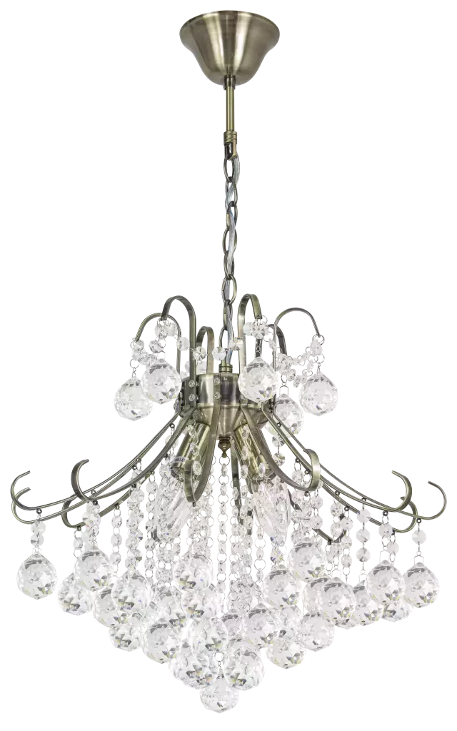 Barcelona lampa wisząca 4xE14 mosiądz styl eklektyczny