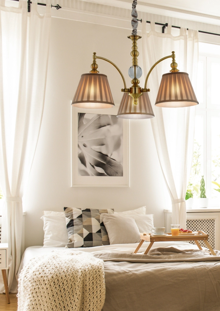 Styl polski dworek Austin lampa wisząca E14 patyna