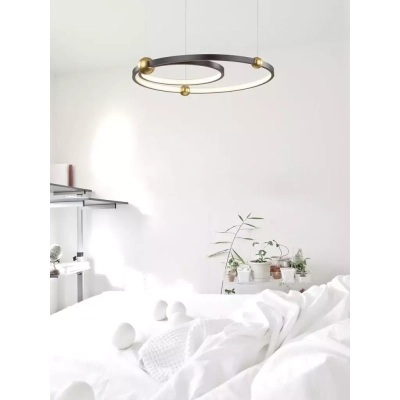 Aurora No.2 50cm lampa wisząca LED 49W 2940lm 3000K czarny złoty