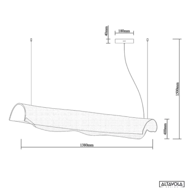 Cortina No.3 138cm lampa wisząca LED 26W 1560lm 3000K chrom