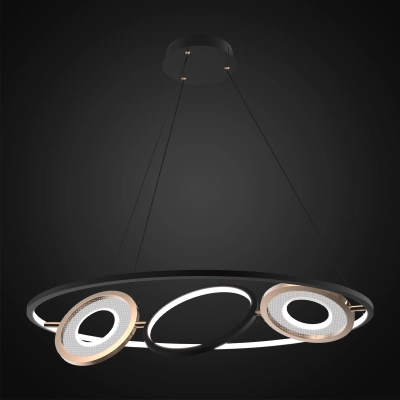 Seppia No.3 lampa wisząca LED 61W 3660lm 3000K czarny złoty Altavola Design