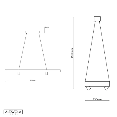 Spectra No.4 lampa wisząca LED 40W 1800lm 3000K szary złoty