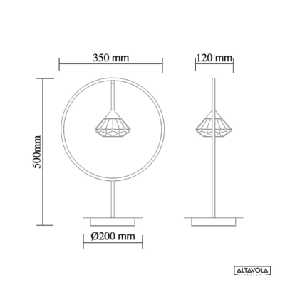 Tiffany No.1 lampka stołowa LED 3W 180lm 3000K czarna złota