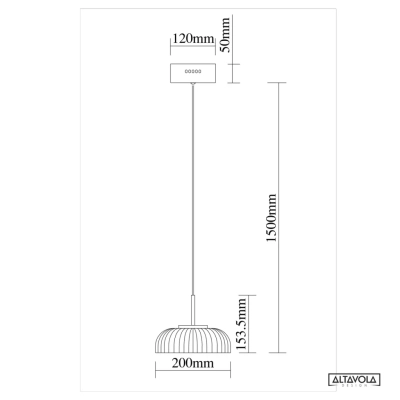 Vitrum lampa wisząca LED 7W 420lm 3000K czarny złoty