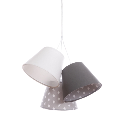 Ksenia lampa wisząca 3 x E27 abażur biały, szary, czarny środek kolorowe wzory