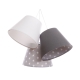 Ksenia lampa wisząca 3 x E27 abażur biały, szary, czarny środek kolorowe wzory