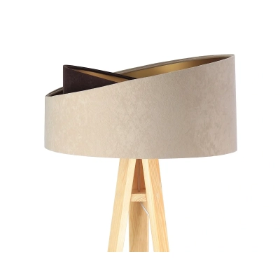 lampa stojąca z asymetrycznym abażurem