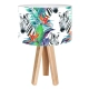 BPS Zebra tropiku Ø 30 cm lampka stołowa E27 abażur z nadrukiem latexowym, stelaż drewniany sosnowy