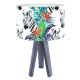 BPS Zebra tropiku Ø 30 cm lampka stołowa E27 abażur z nadrukiem latexowym, stelaż drewniany antracyt