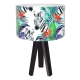 BPS Zebra tropiku Ø 30 cm lampka stołowa E27 abażur z nadrukiem latexowym, stelaż drewniany czarny