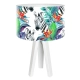 BPS Zebra tropiku Ø 30 cm lampka stołowa E27 abażur z nadrukiem latexowym, stelaż drewniany biały