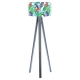 BPS Liście jungle Ø40cm lampa podłogowa E27 abażur z nadrukiem latexowym, stelaż drewniany antracyt