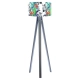 BPS Zebra tropiku Ø 40 cm lampa podłogowa E27 abażur z nadrukiem latexowym, stelaż drewniany antracyt