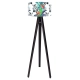 BPS Zebra tropiku Ø 40 cm lampa podłogowa E27 abażur z nadrukiem latexowym, stelaż drewniany czarny
