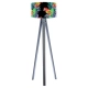 Egzotyczna papuga Ø40cm lampa podłogowa E27 abażur z nadrukiem latexowym, stelaż drewniany antracyt