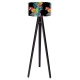 Egzotyczna papuga Ø40cm lampa podłogowa E27 abażur z nadrukiem latexowym, stelaż drewniany czarny