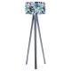 Tropikalna lilia Ø 40 cm lampa podłogowa E27 abażur z nadrukiem latexowym, stelaż drewniany antracyt