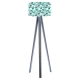 Szalony koliber  Ø 40 cm lampa podłogowa E27 abażur z nadrukiem latexowym, stelaż drewniany antracytowy