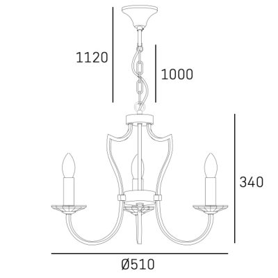 Riga lampa wisząca 3xE14 P03755CH-WH