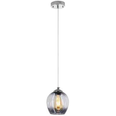 Atena lampa wisząca 1xE27 chrom, czarna 8182/1 Elem