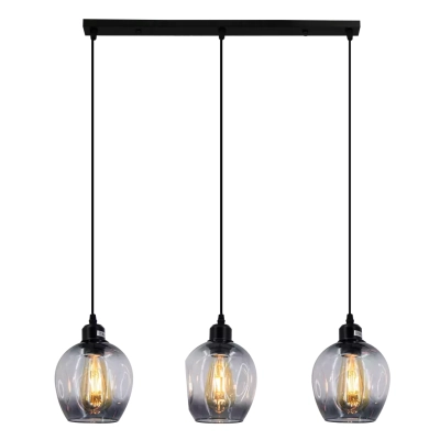 Atena lampa wisząca 3xE27 czarna 8182/3 Elem