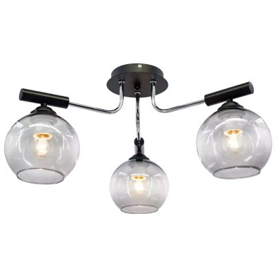 Bold lampa sufitowa 3xE27 chrom, czarna 2207/3 Elem