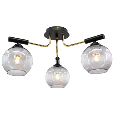 Bold lampa sufitowa 3xE27 czarna, złoto 2207/3 Elem