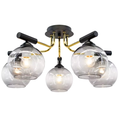 Bold lampa sufitowa 5xE27 czarna, złoto  2207/5 Elem