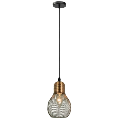 Edison lampa wisząca 1xE27 czarna, miedź 1998/1 Elem