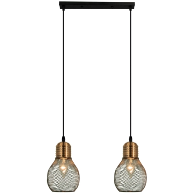 Edison lampa wisząca 2xE27 czarna, miedź 1998/2 Elem