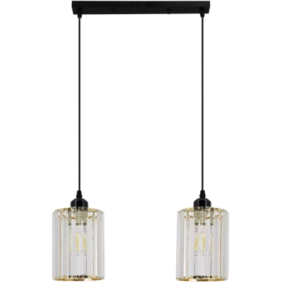 Modena lampa wisząca 2xE27 czarna złota 6782/2 BL TR