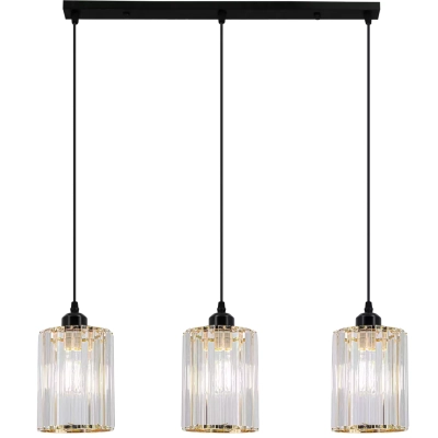 Modena lampa wisząca 2xE27 czarna złota 6782/3 BL TR