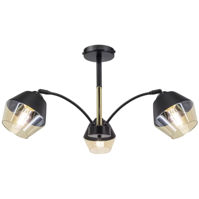 Newada lampa sufitowa 3XE27 czarna złota 2202/3 BL TR Elem