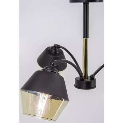 Newada lampa sufitowa 3XE27 czarna złota 2202/3 BL TR