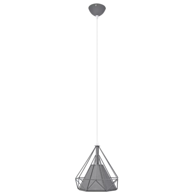 Piramida lampa wisząca 1xE27 grey mat, siatka 8801/1 Elem