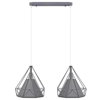 Piramida lampa wisząca 2xE27 grey mat, siatka 8803/2 Elem