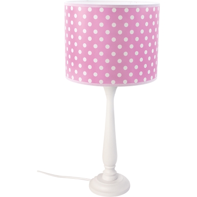 Berta lampka stołowa 1xE27 biała różowa Hellux