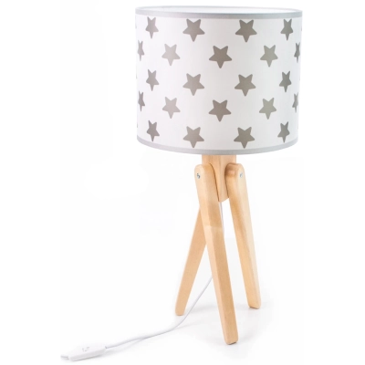 Trivet naturalny lampka stołowa 1xE27 biała szara Hellux