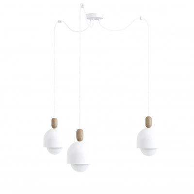 LOFT OVOI lampa wisząca 3xE27 biała Kolorowe Kable