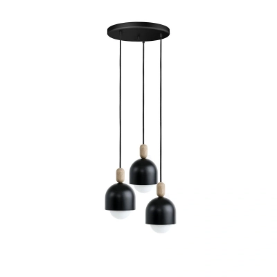 LOFT OVOI lampa wisząca kaskadowo z metalowymi czarnymi kloszami 3 x E27 Kolorowe Kable