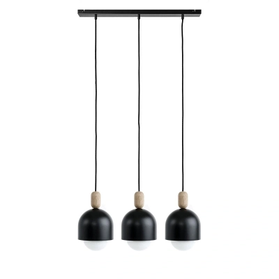 LOFT OVOI lampa wisząca na listwie z metalowymi czarnymi kloszami 3 x E27 Kolorowe Kable