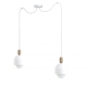 LOFT OVOI lampa wisząca z metalowymi białymi kloszami 2 x E27 Kolorowe Kable