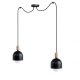 LOFT OVOI lampa wisząca z metalowymi czarnymi kloszami 2 x E27 Kolorowe Kable