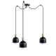 LOFT OVOI lampa wisząca z metalowymi czarnymi kloszami 3 x E27 Kolorowe Kable