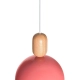 LOFT OVOI lampa wisząca metalowa z ozdobnym drewnianym elementem E27 różowa Kolorowe kable