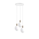 LOFT OVOI lampa wisząca kaskadowo z metalowymi białymi kloszami 3 x E27 Kolorowe Kable