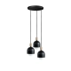LOFT OVOI lampa wisząca kaskadowo z metalowymi czarnymi kloszami 3 x E27 Kolorowe Kable