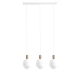 LOFT OVOI lampa wisząca na listwie z metalowymi białymi kloszami 3 x E27 Kolorowe Kable